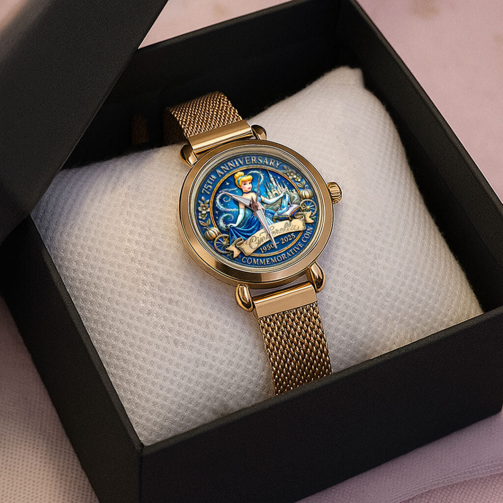 Cinderella 1950-2025 75th Anniversary Mesh Strap Quartz Watch - NGHIAVT9412