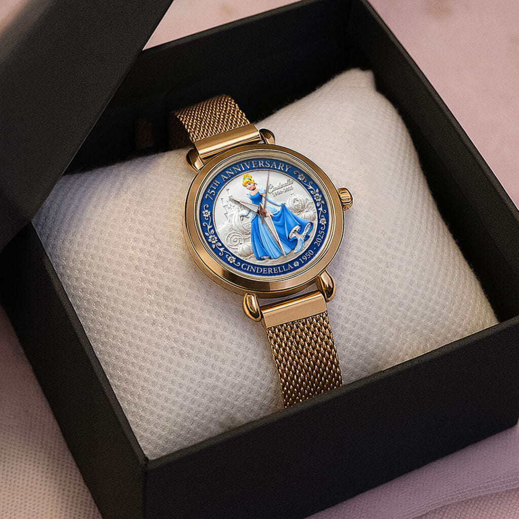 Cinderella 1950-2025 75th Anniversary Mesh Strap Quartz Watch - NGHIAVT9413