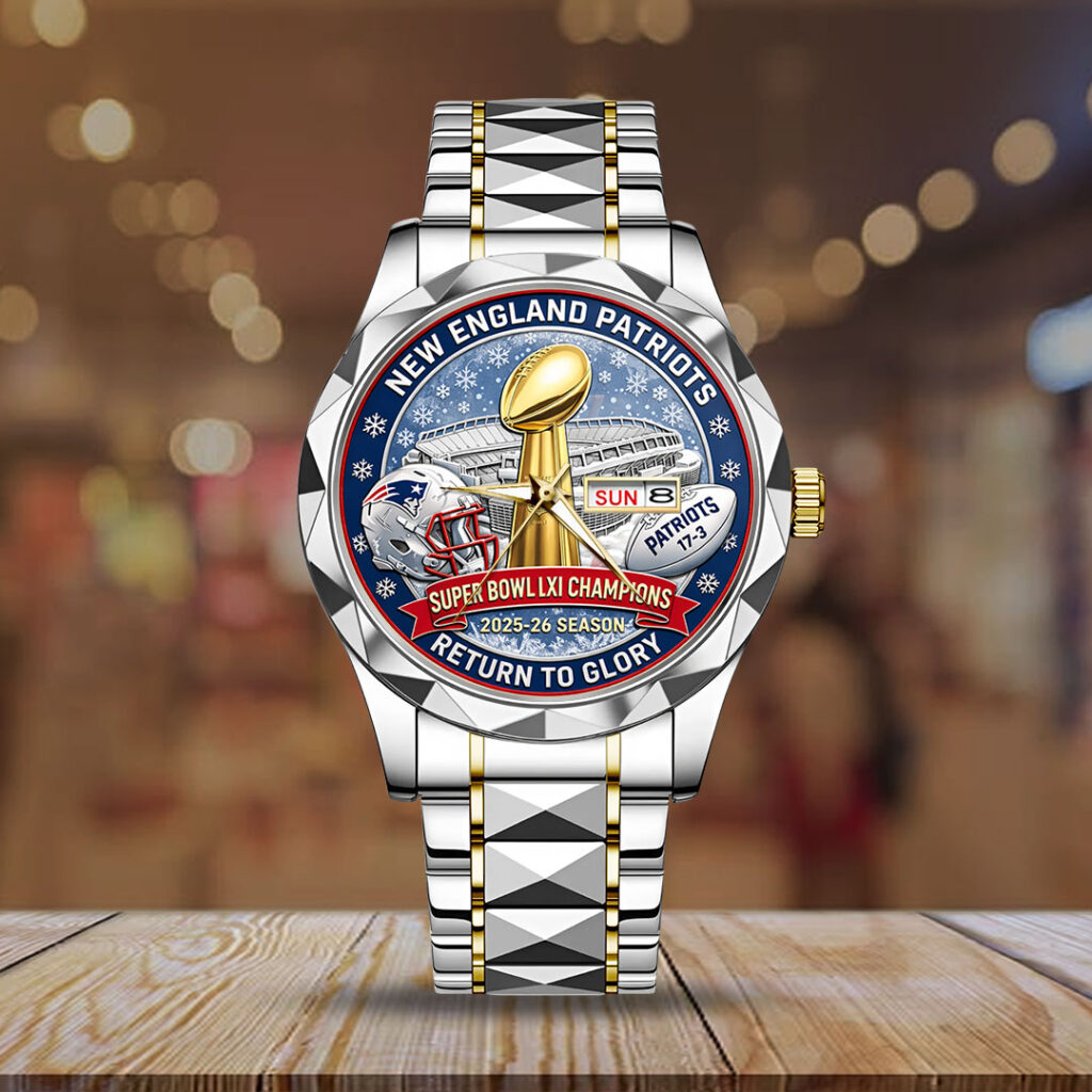 New England Patriots AFC Champions 2026 Alloy Luxury Quartz Watch - NGHIAVT9581