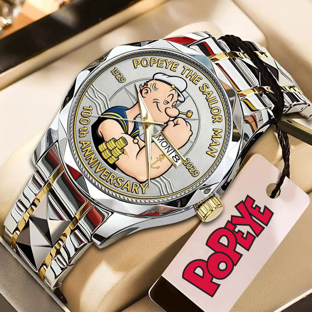 Popeye The Sailor Man 100th Anniversary Alloy Luxury Quartz Watch - NGHIAVT9671