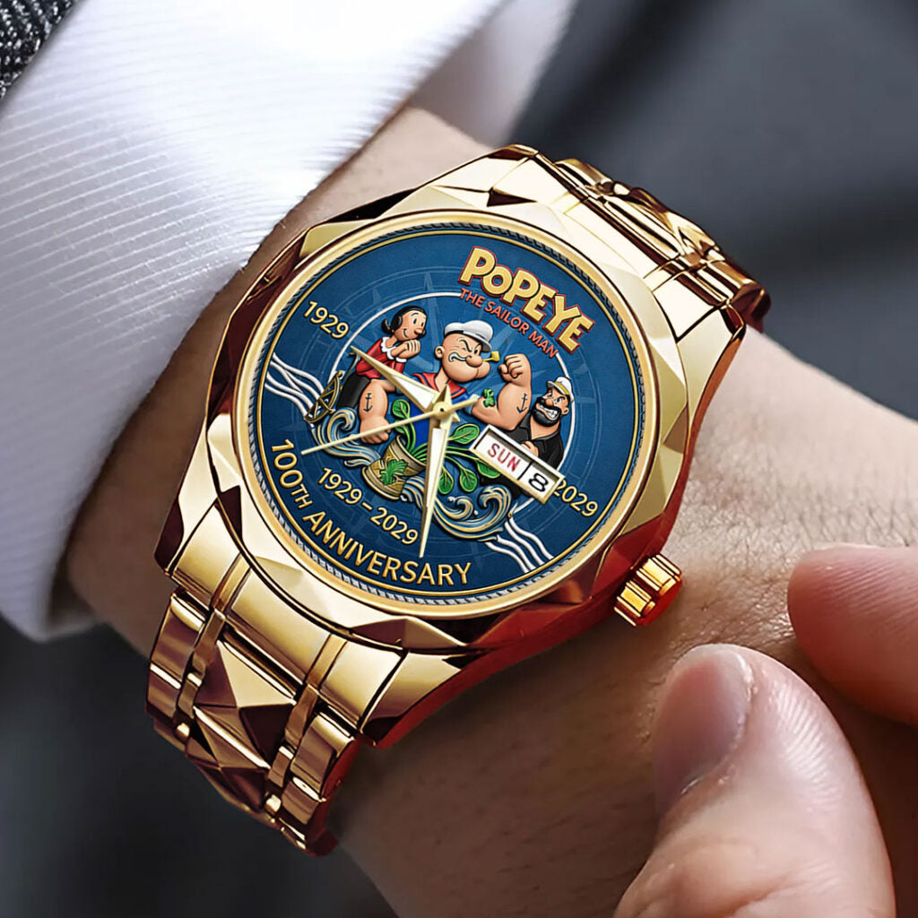 Popeye The Sailor Man 100th Anniversary Alloy Luxury Quartz Watch - NGHIAVT9672