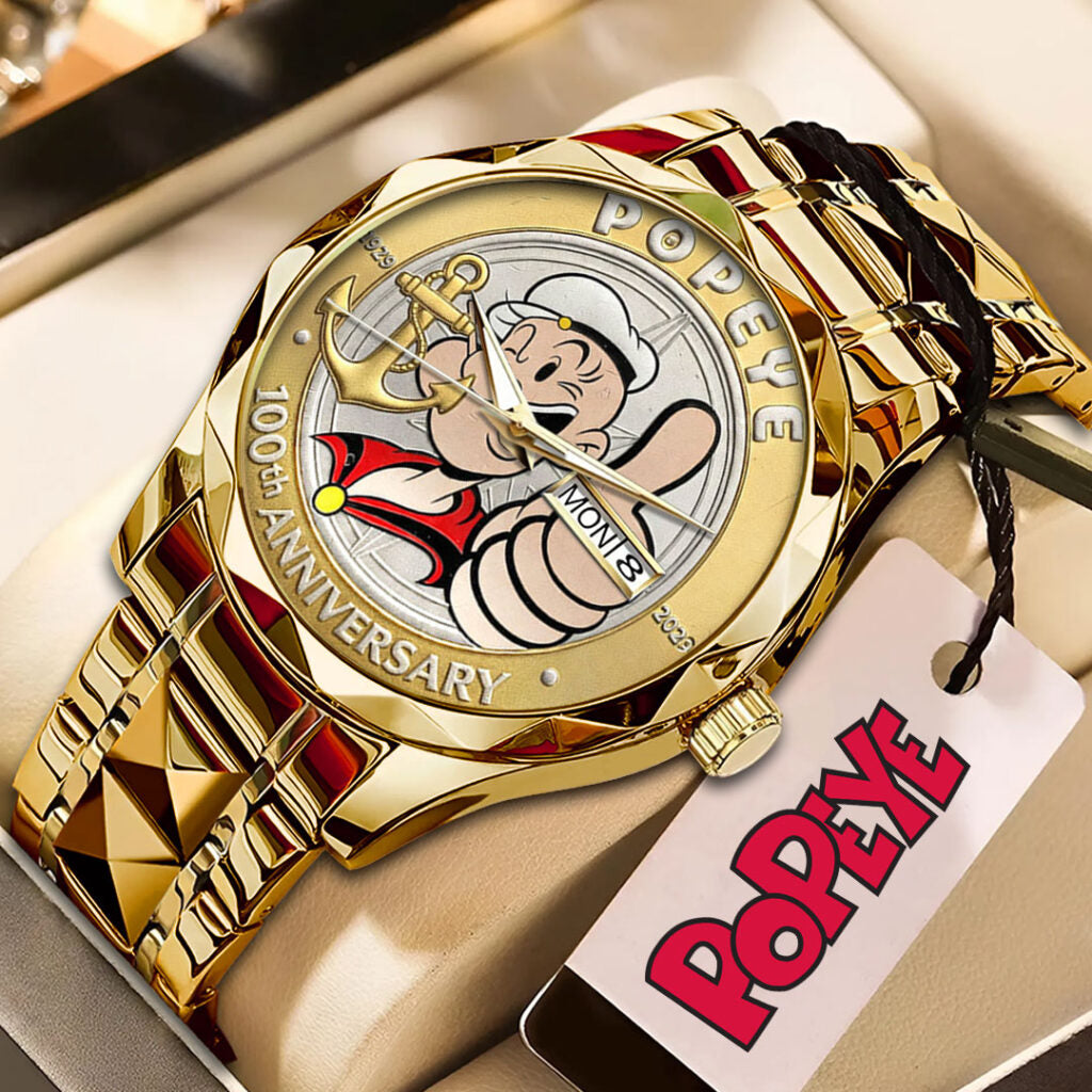 Popeye The Sailor Man 100th Anniversary Alloy Luxury Quartz Watch - NGHIAVT9673