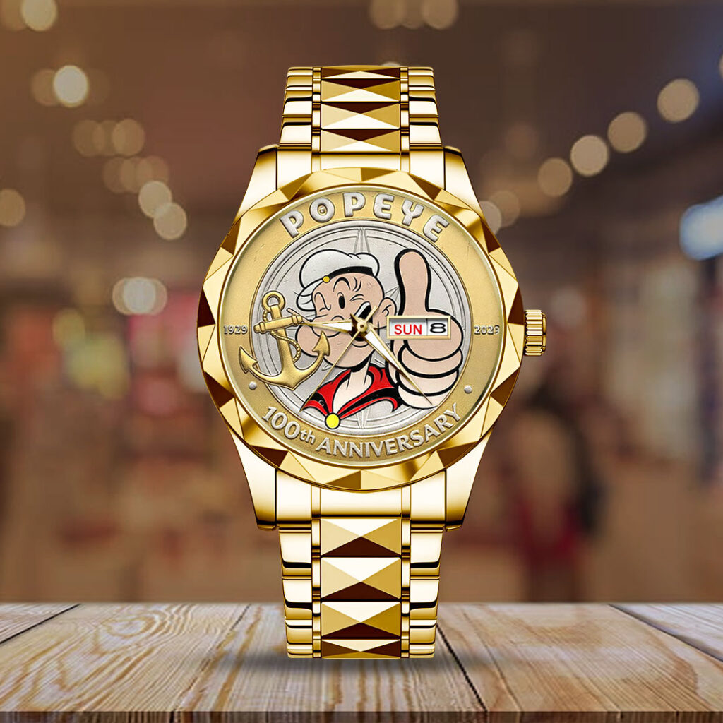 Popeye The Sailor Man 100th Anniversary Alloy Luxury Quartz Watch - NGHIAVT9673