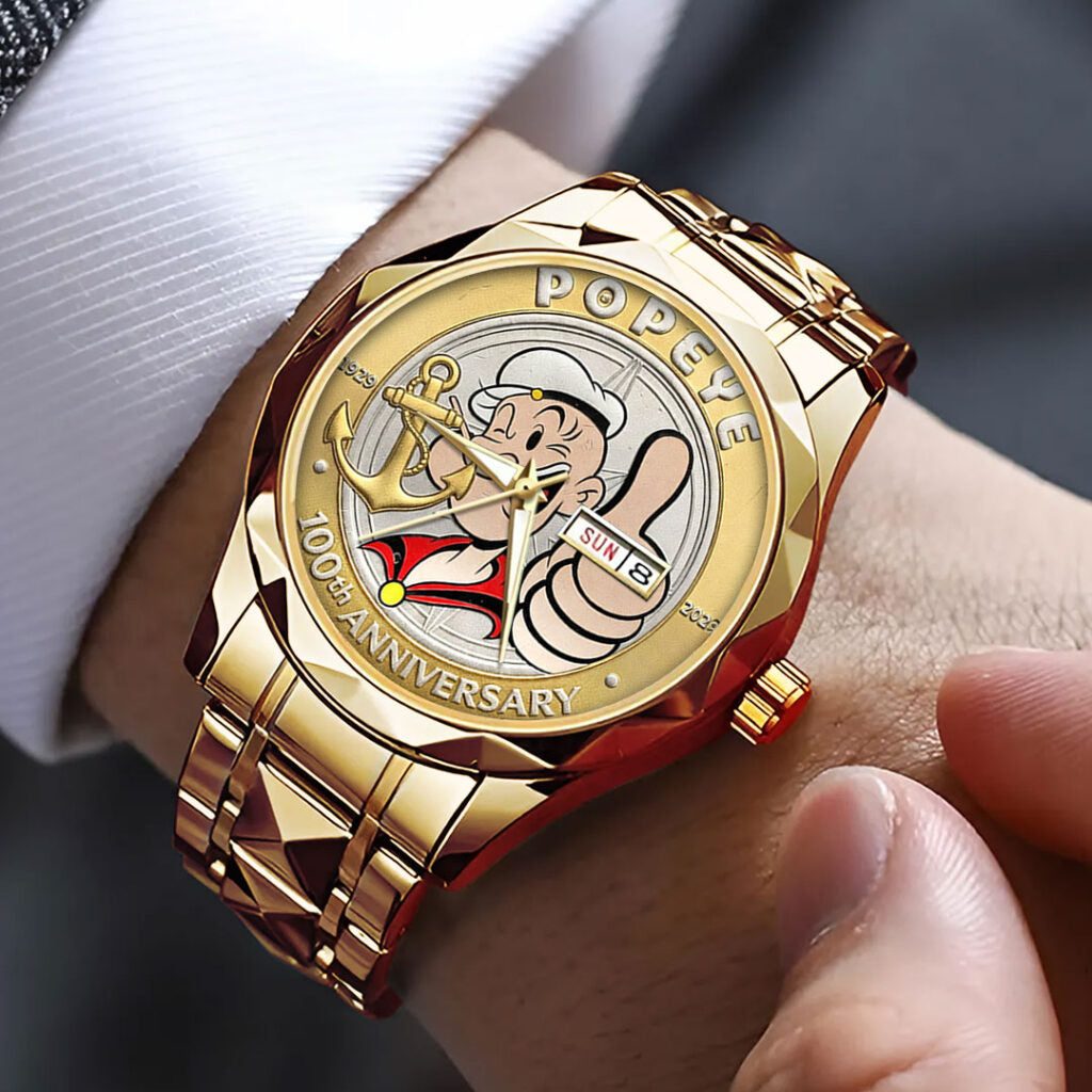 Popeye The Sailor Man 100th Anniversary Alloy Luxury Quartz Watch - NGHIAVT9673