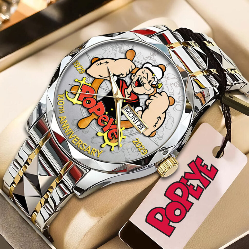 Popeye The Sailor Man 100th Anniversary Alloy Luxury Quartz Watch - NGHIAVT9674