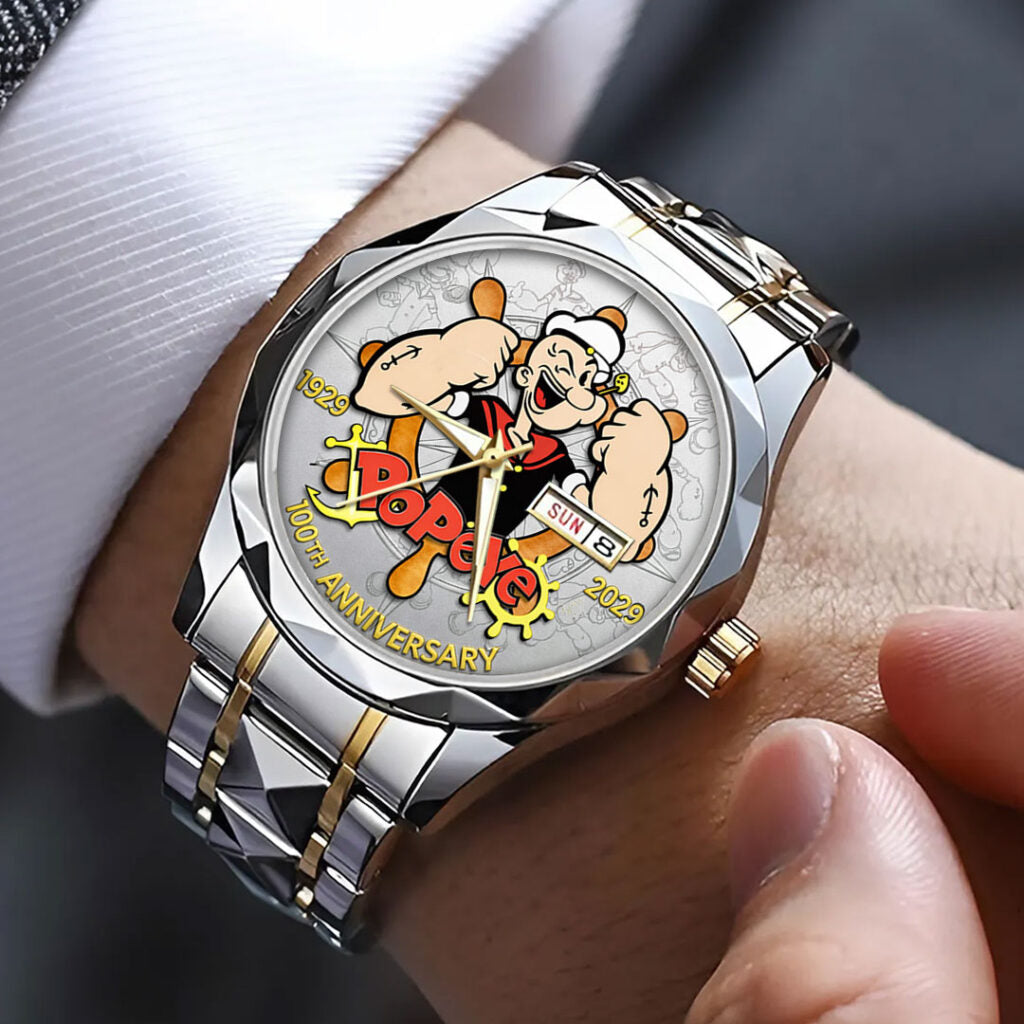 Popeye The Sailor Man 100th Anniversary Alloy Luxury Quartz Watch - NGHIAVT9674
