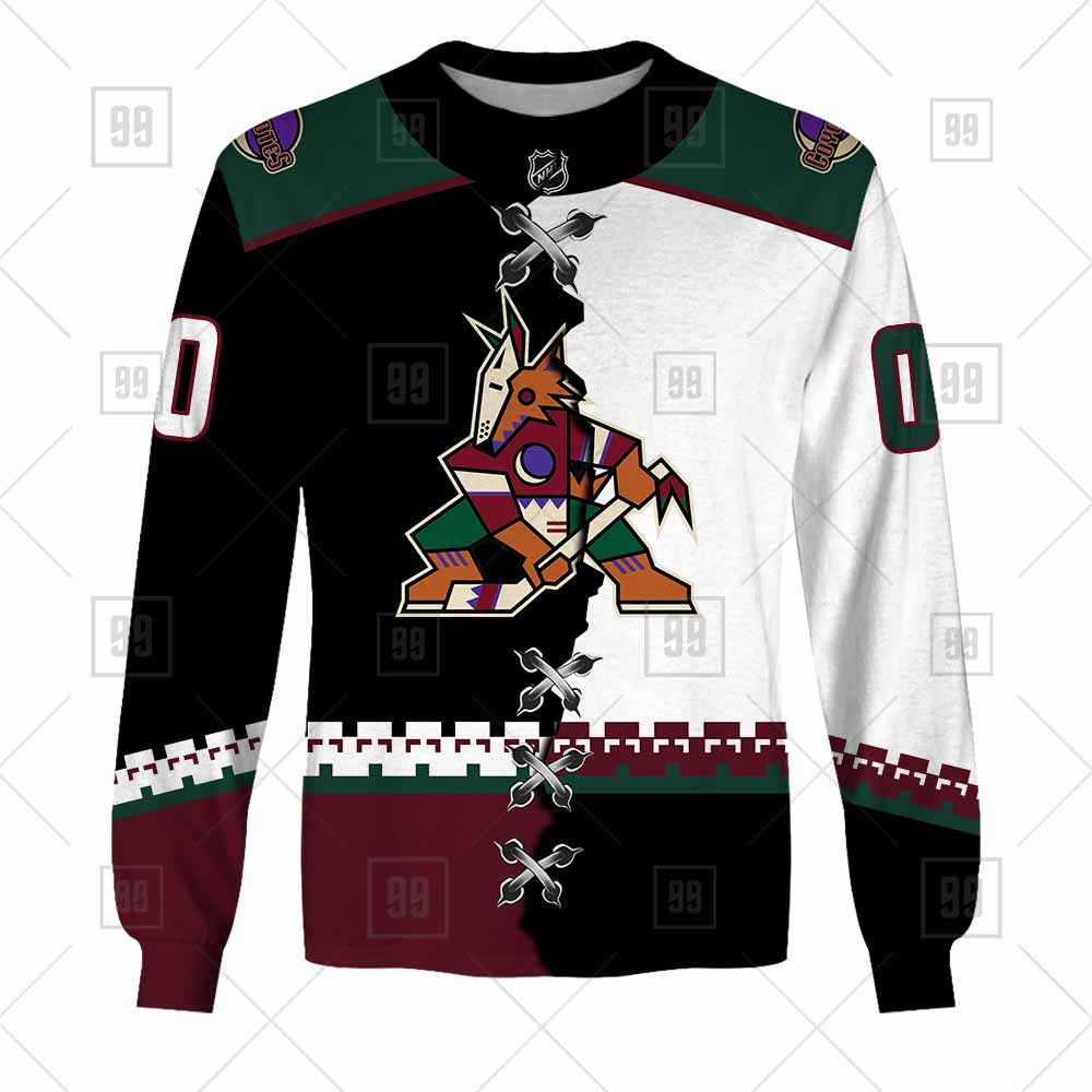 NHL Arizona Coyotes Mix Jersey Custom Personalized Hoodie T Shirt Sweatshirt