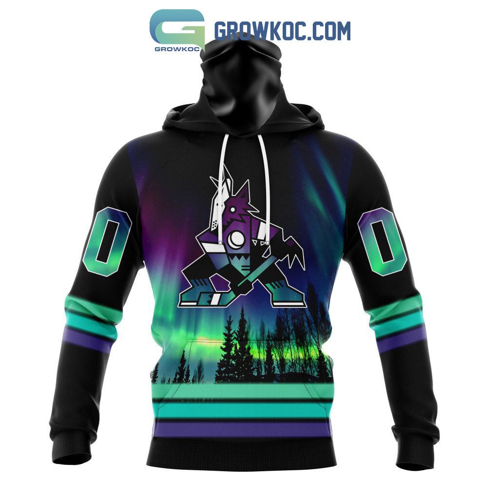 NHL Arizona Coyotes Personalized Special Design With Northern Lights Hoodie T Shirt