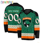 NHL Florida Panthers Jersey Special St.Patrick’s Day Design Hockey Jersey