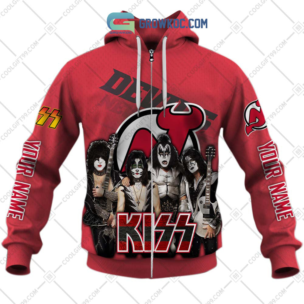 NHL New Jersey Devils Personalized Collab With Kiss Band Hoodie T Shirt