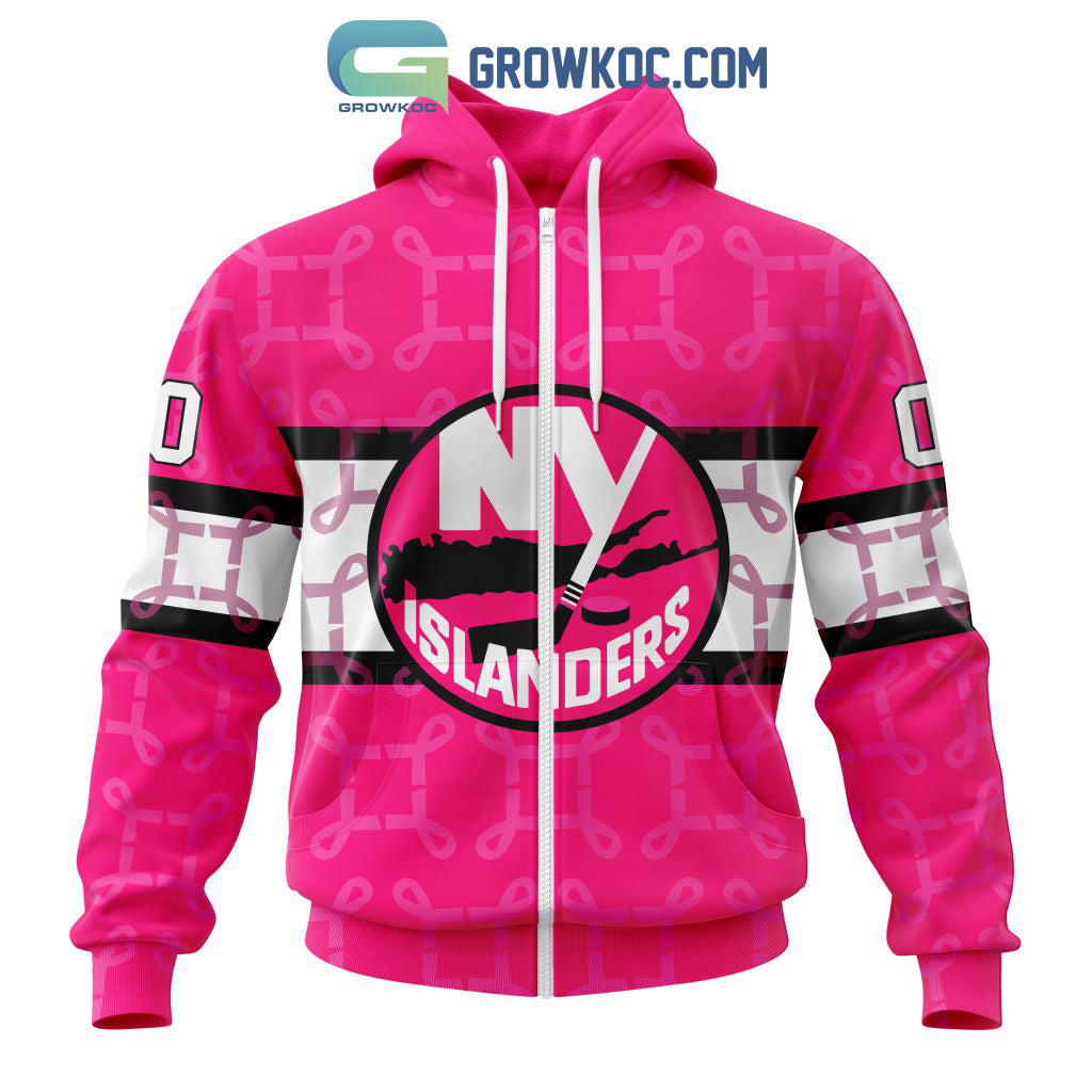 NHL New York Islanders Personalized Special Design I Pink I Can In October We Wear Pink Breast Cancer Hoodie T Shirt