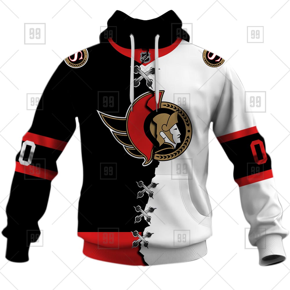 NHL Ottawa Senators Mix Jersey Custom Personalized Hoodie T Shirt Sweatshirt