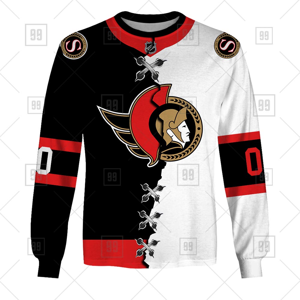 NHL Ottawa Senators Mix Jersey Custom Personalized Hoodie T Shirt Sweatshirt