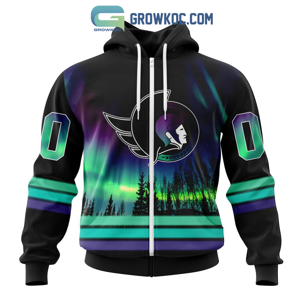 NHL Ottawa Senators Personalized Special Design With Northern Lights Hoodie T Shirt