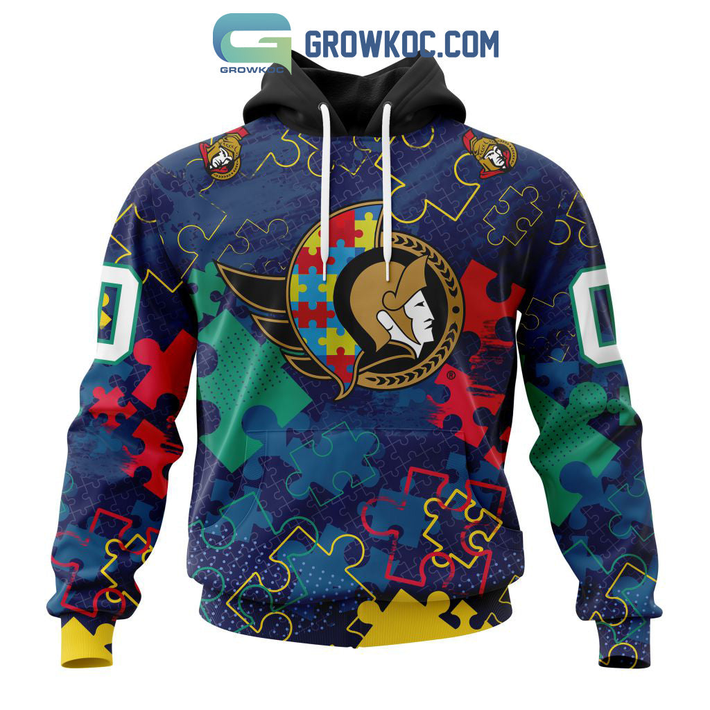NHL Ottawa Senators Puzzle Fearless Against Autism Awareness Hoodie T Shirt