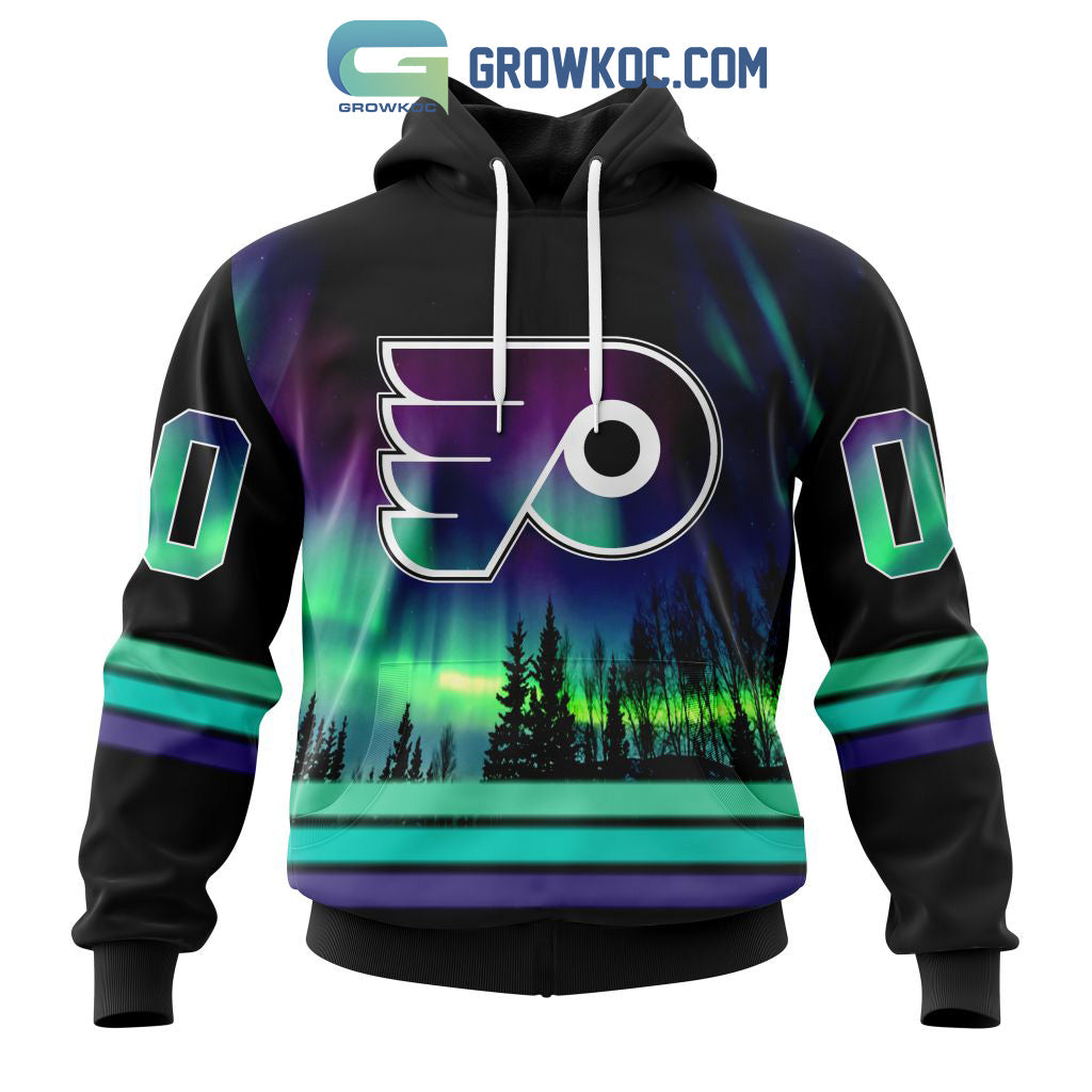 NHL Philadelphia Flyers Personalized Special Design With Northern Lights Hoodie T Shirt