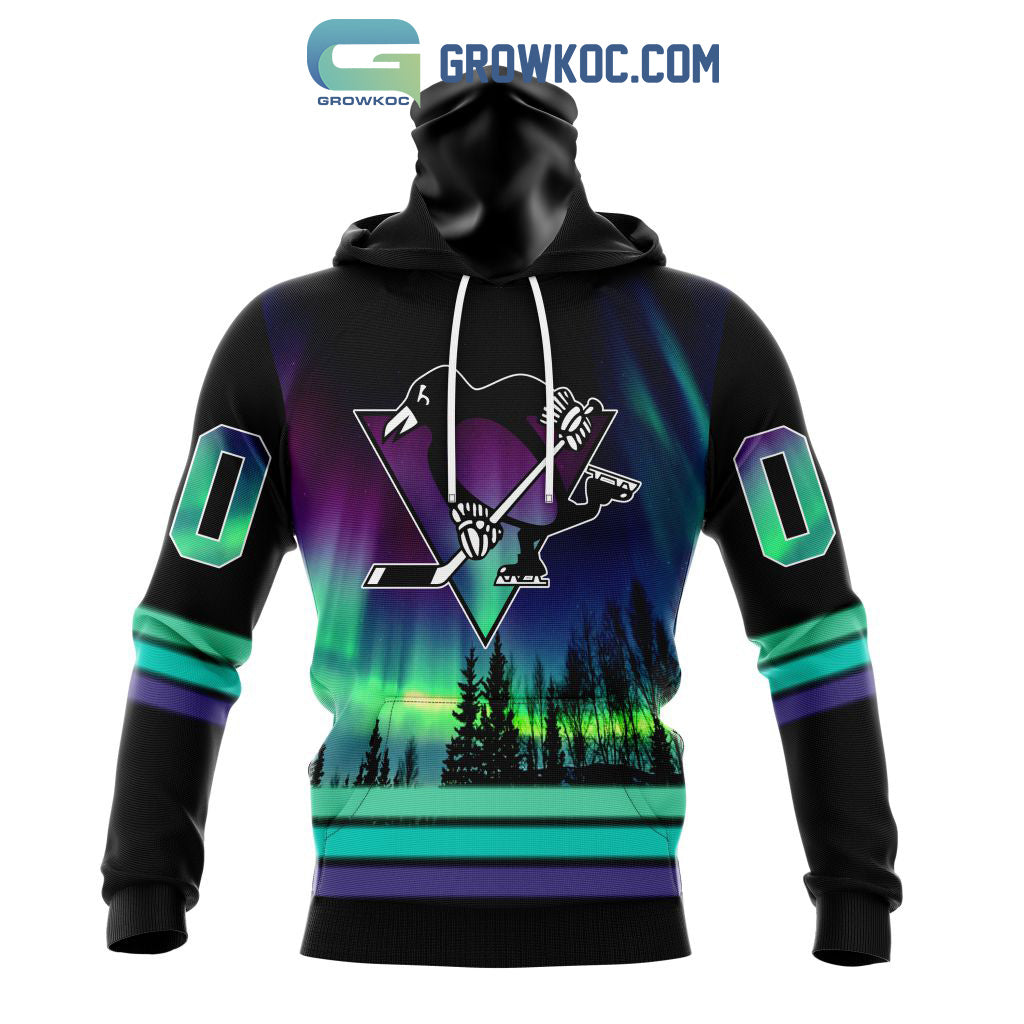 NHL Pittsburgh Penguins Personalized Special Design With Northern Lights Hoodie T Shirt