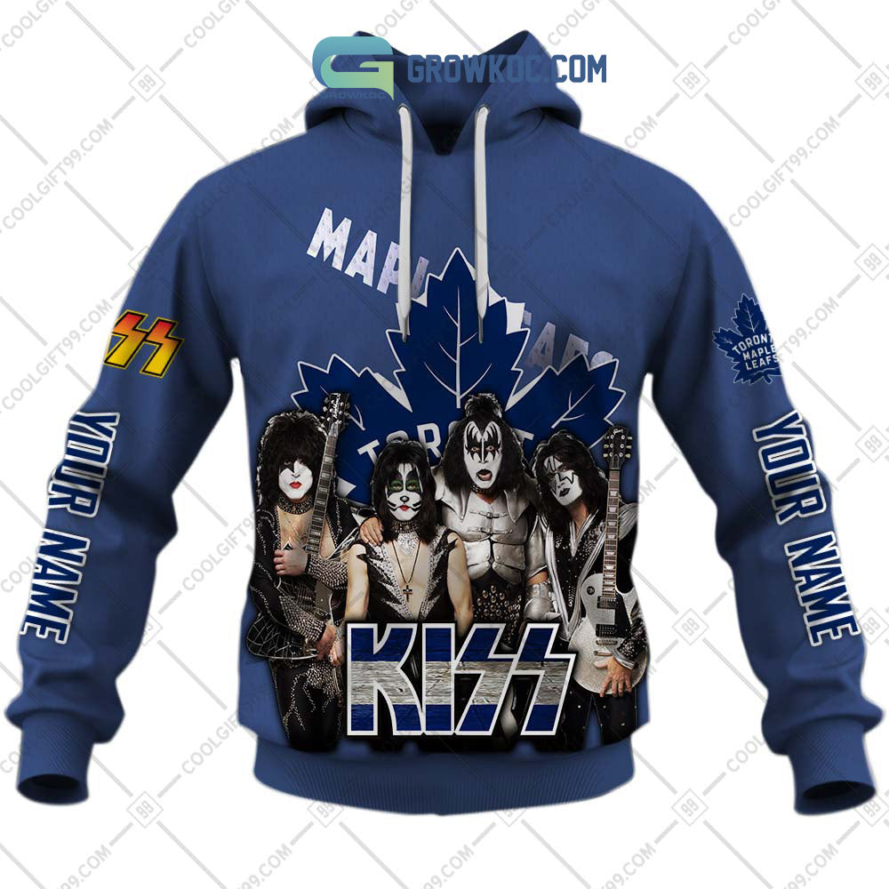NHL Toronto Maple Leafs Personalized Collab With Kiss Band Hoodie T Shirt