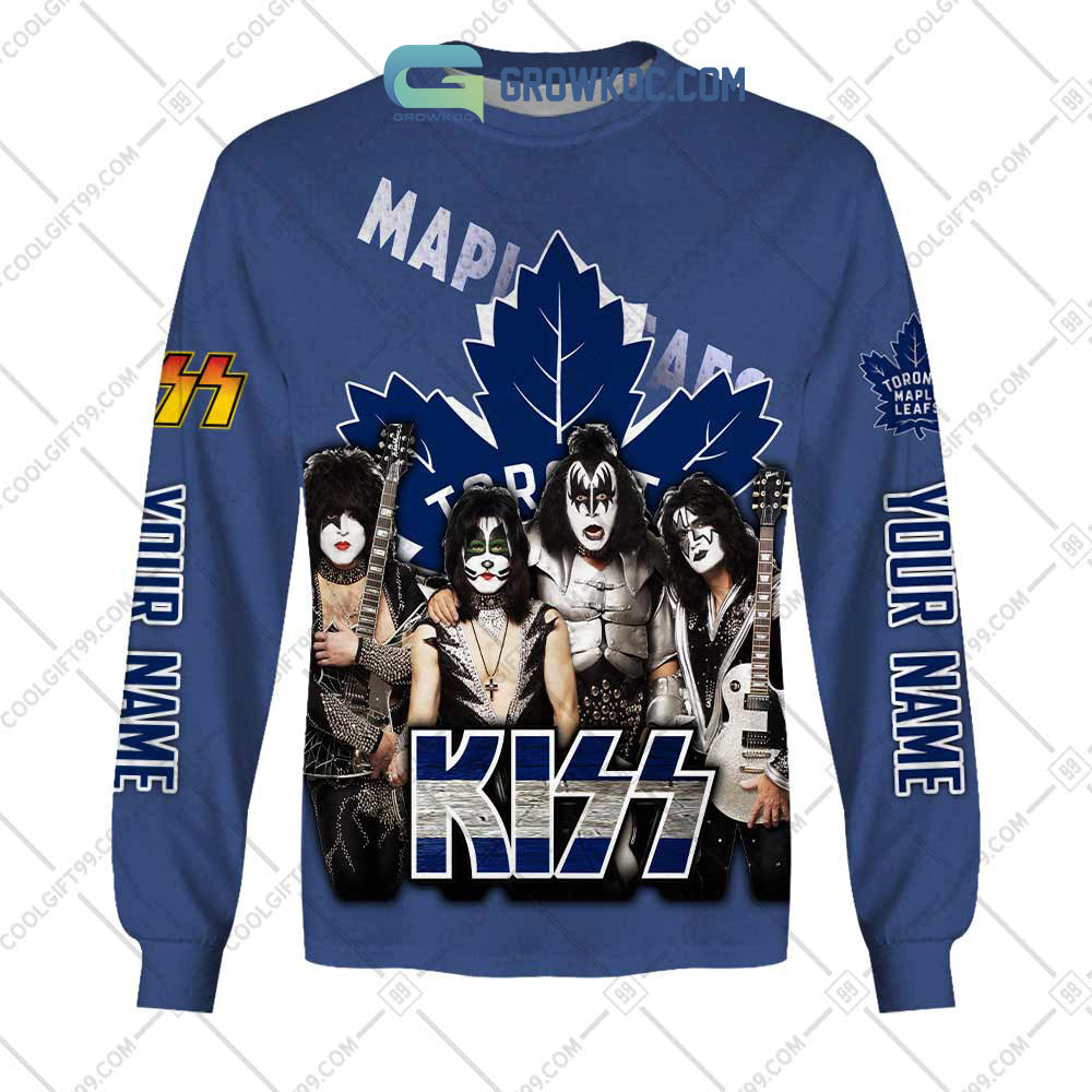 NHL Toronto Maple Leafs Personalized Collab With Kiss Band Hoodie T Shirt