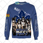NHL Toronto Maple Leafs Personalized Collab With Kiss Band Hoodie T Shirt
