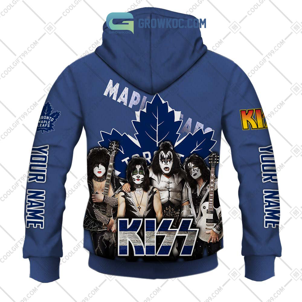 NHL Toronto Maple Leafs Personalized Collab With Kiss Band Hoodie T Shirt