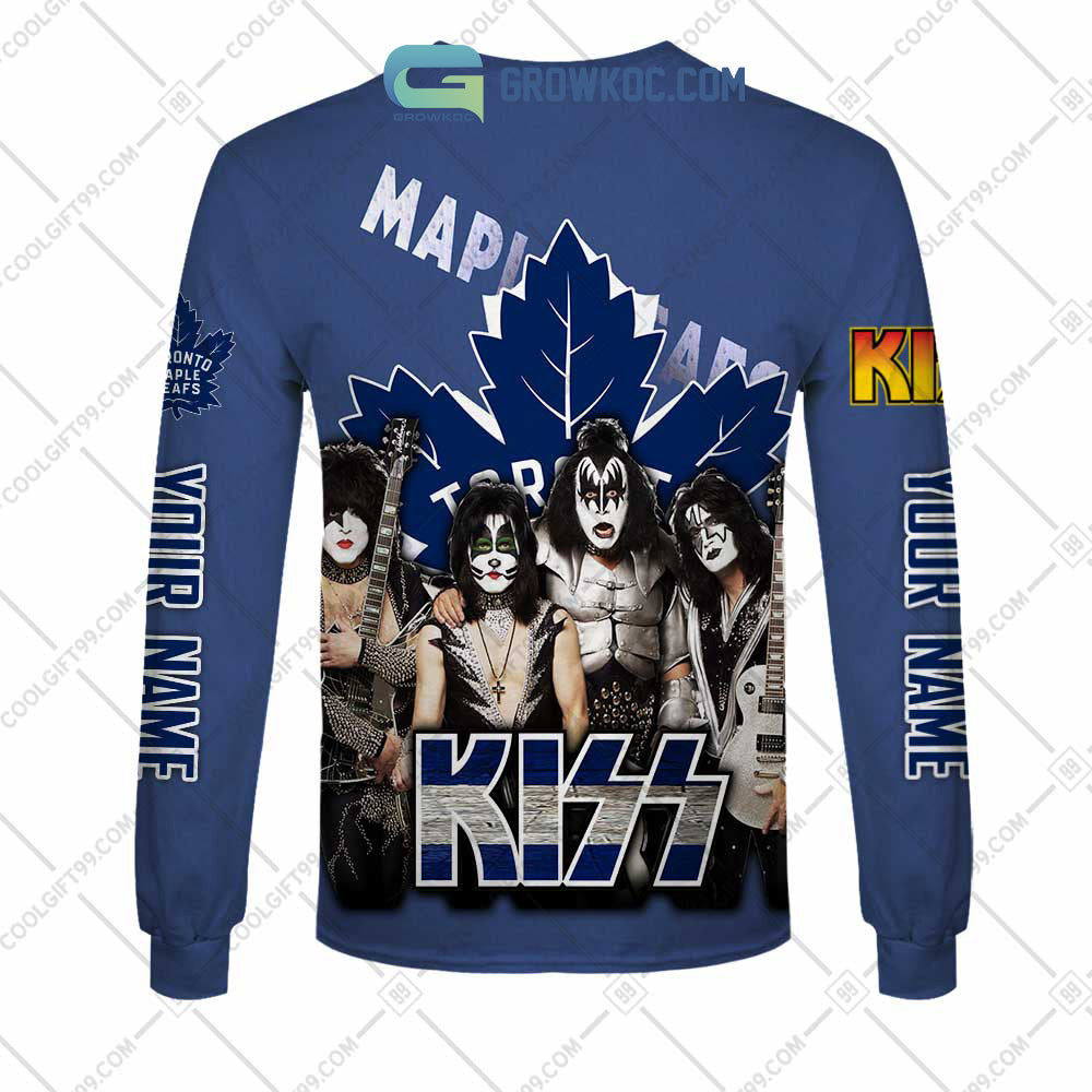 NHL Toronto Maple Leafs Personalized Collab With Kiss Band Hoodie T Shirt