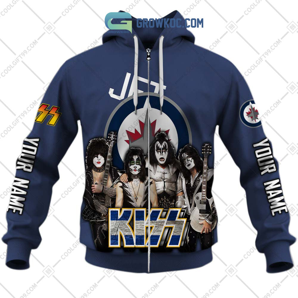 NHL Winnipeg Jets Personalized Collab With Kiss Band Hoodie T Shirt