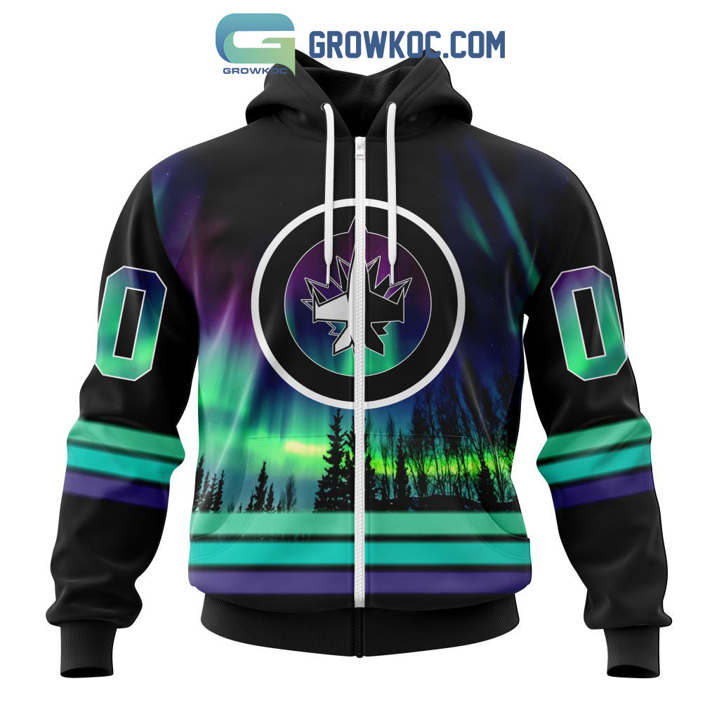 NHL Winnipeg Jets Personalized Special Design With Northern Lights Hoodie T Shirt