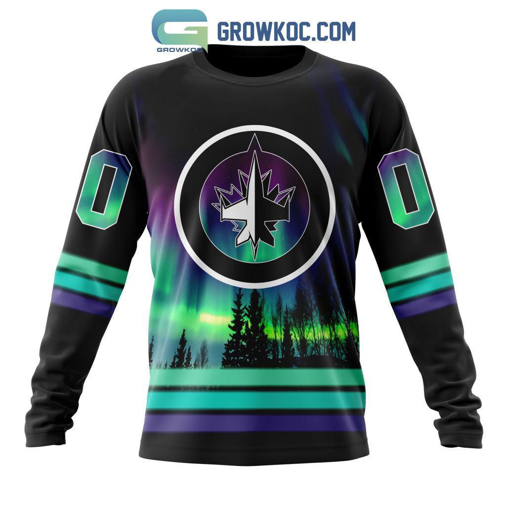 NHL Winnipeg Jets Personalized Special Design With Northern Lights Hoodie T Shirt