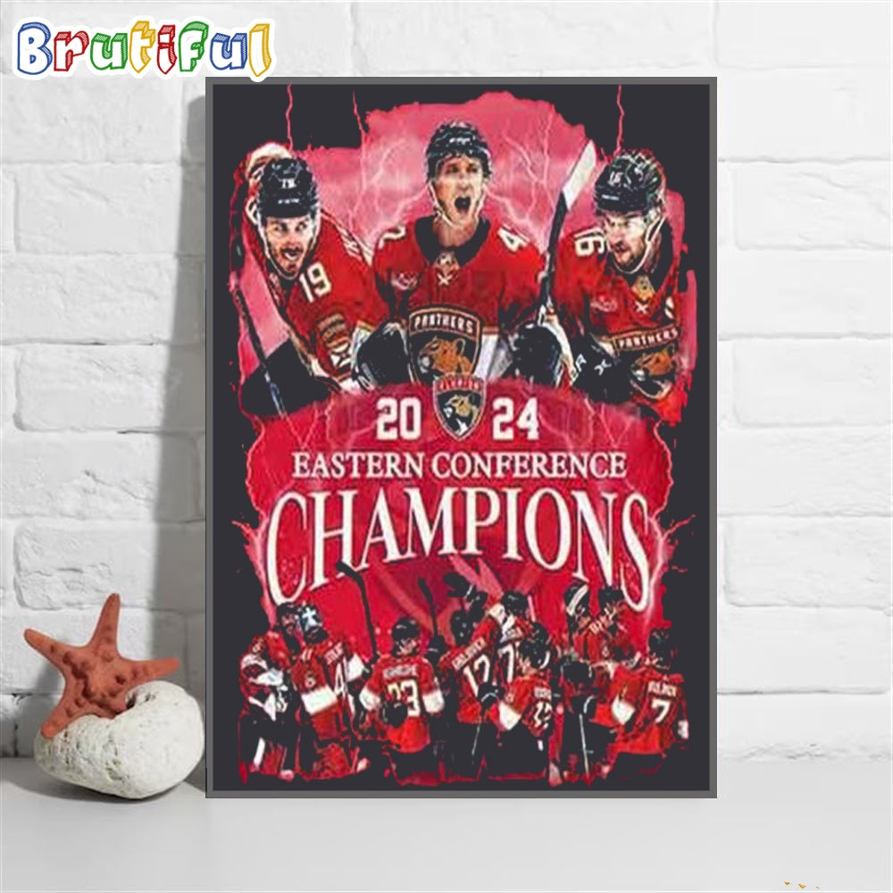 NHL Florida Panthers 2024 Eastern Conference Champions Wall Art Poster Canvas