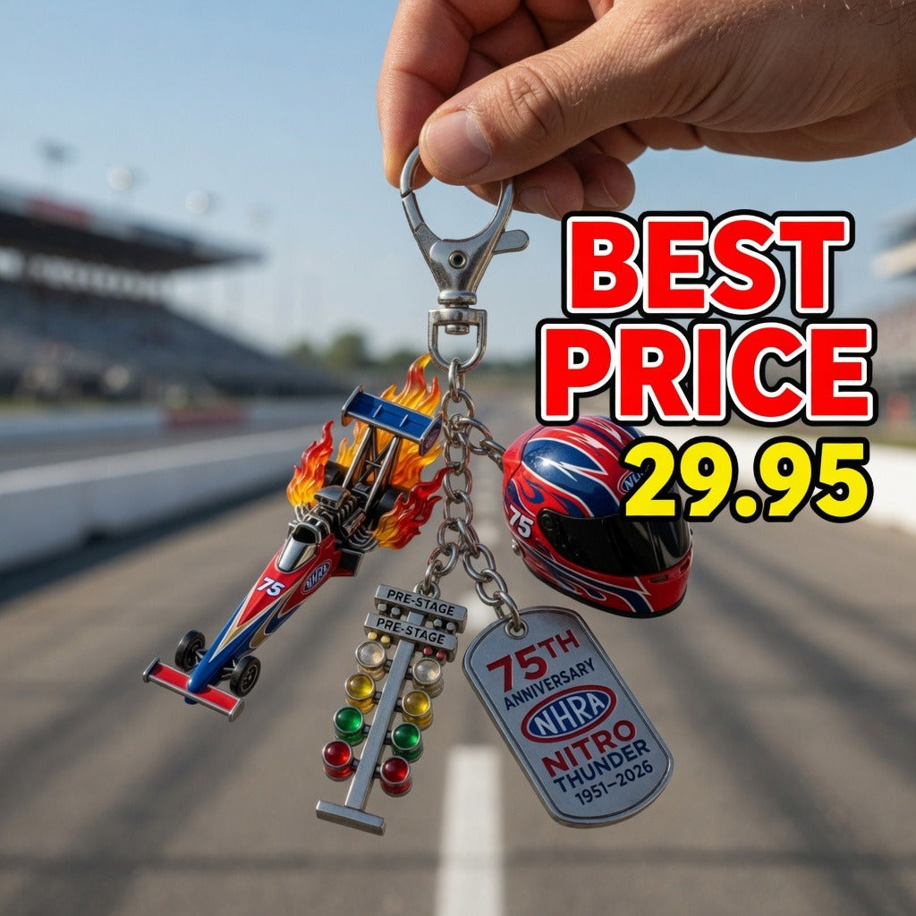 NHRA Nitro Thunder 75th Anniversary Keychain
