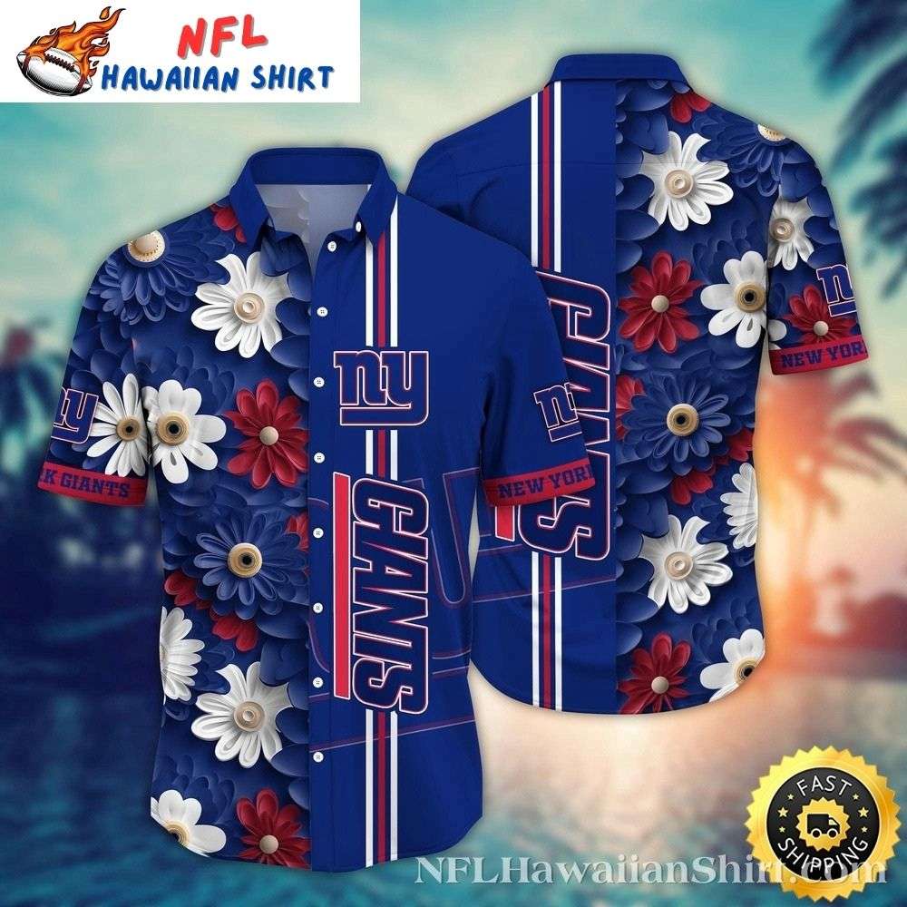 NY Giants Dark Floral Nightshade Custom Hawaiian Shirt