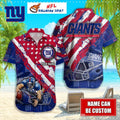 NY Giants Distressed American Flag Hawaiian Shirt