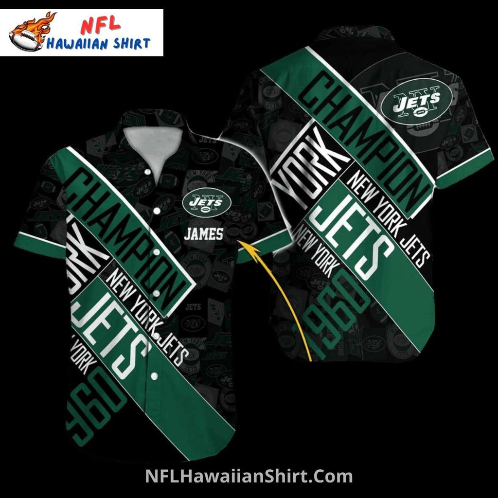 NY Jets Hawaiian Shirt – Bold Champion Typography Design