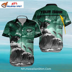 NY Jets Hawaiian Shirt – Ocean Wave And Dolphin Theme