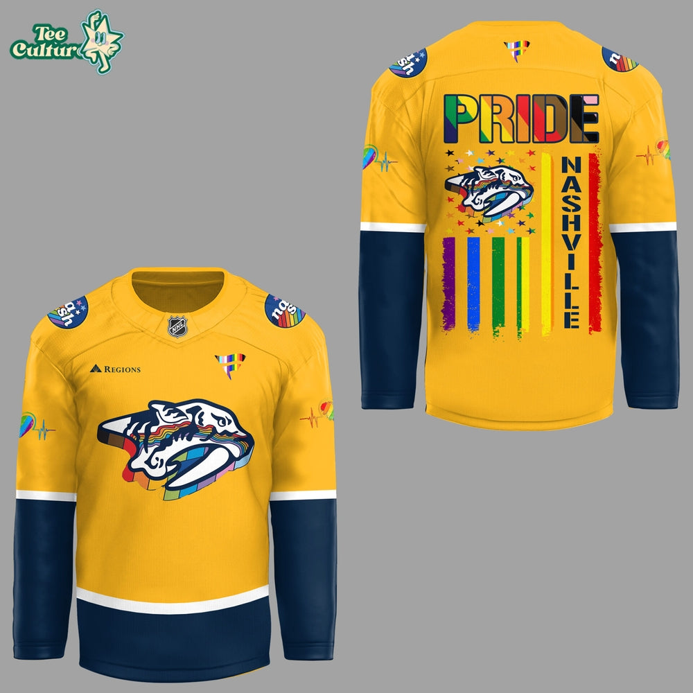 Nashville Predators Pride Night Gameday 2026 Celebrating Hockey Jersey
