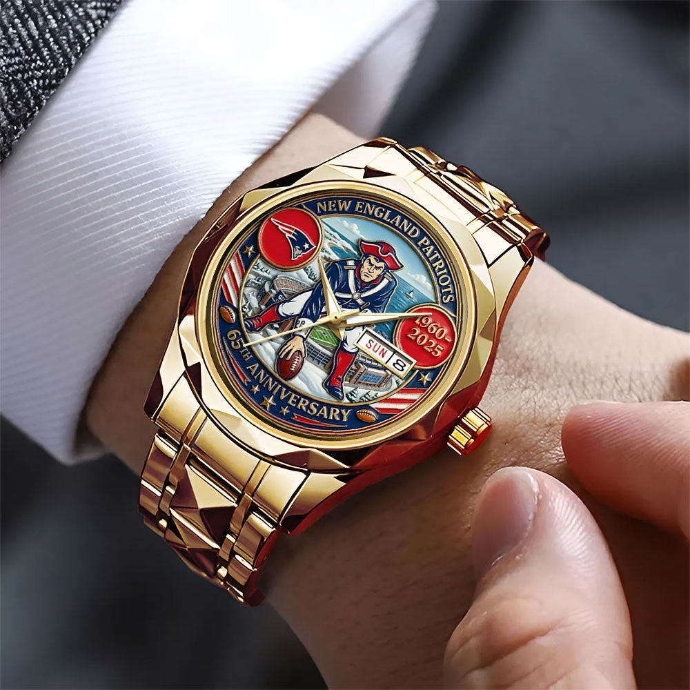 New England Patriots 65th Anniversary Alloy Luxury Quartz Watch - MAITM14414