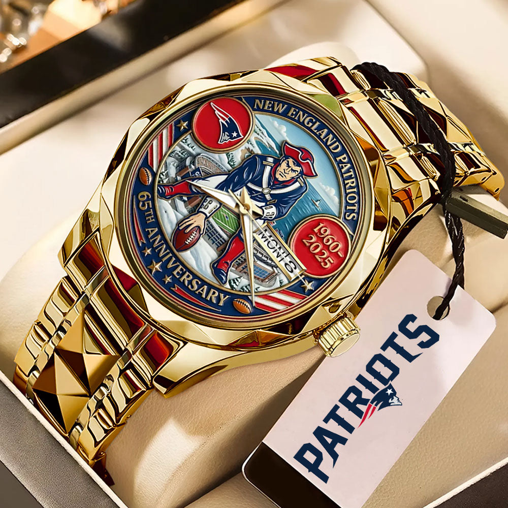 New England Patriots 65th Anniversary Alloy Luxury Quartz Watch - MAITM14414