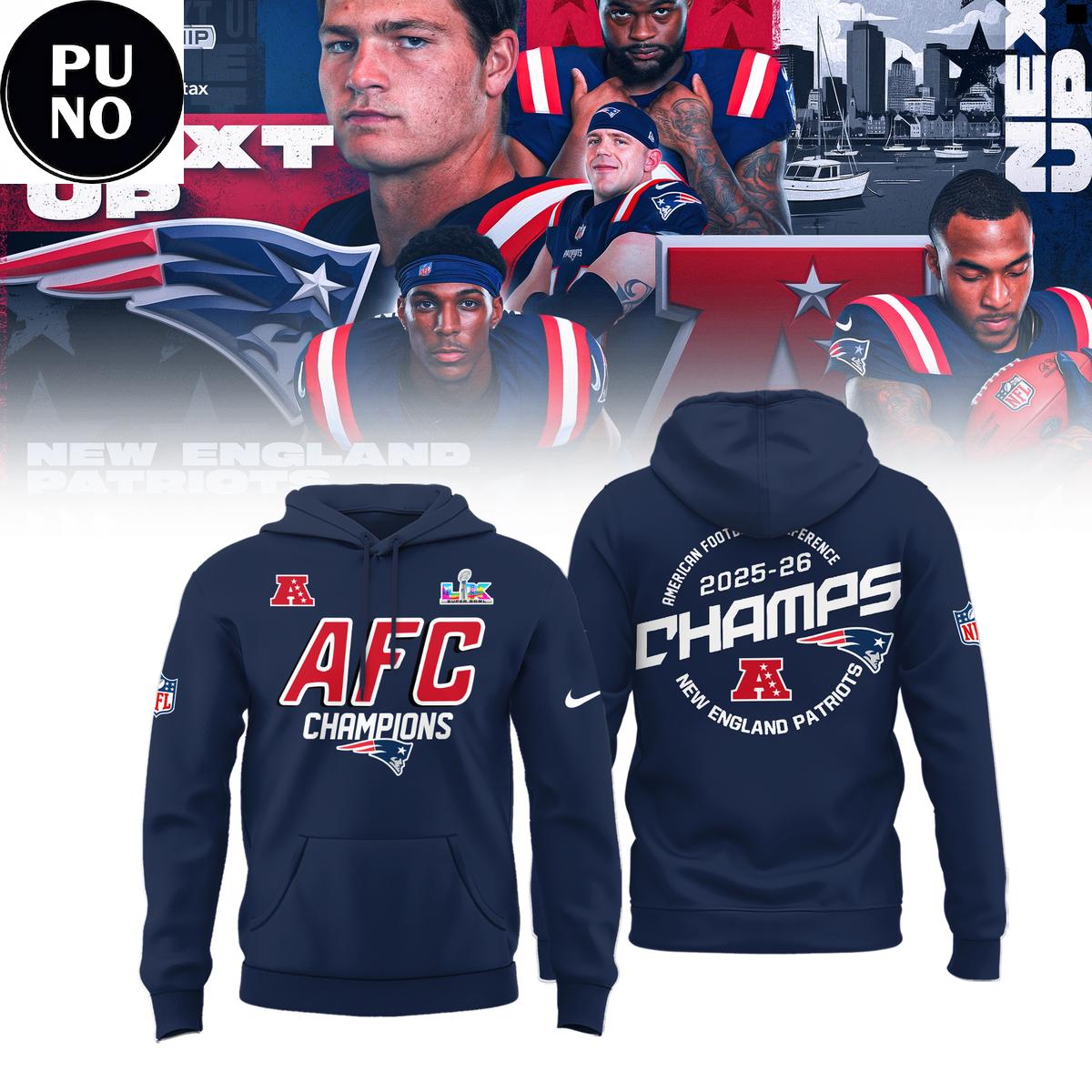 New England Patriots AFC Champions 25-26 Hoodie Shirt