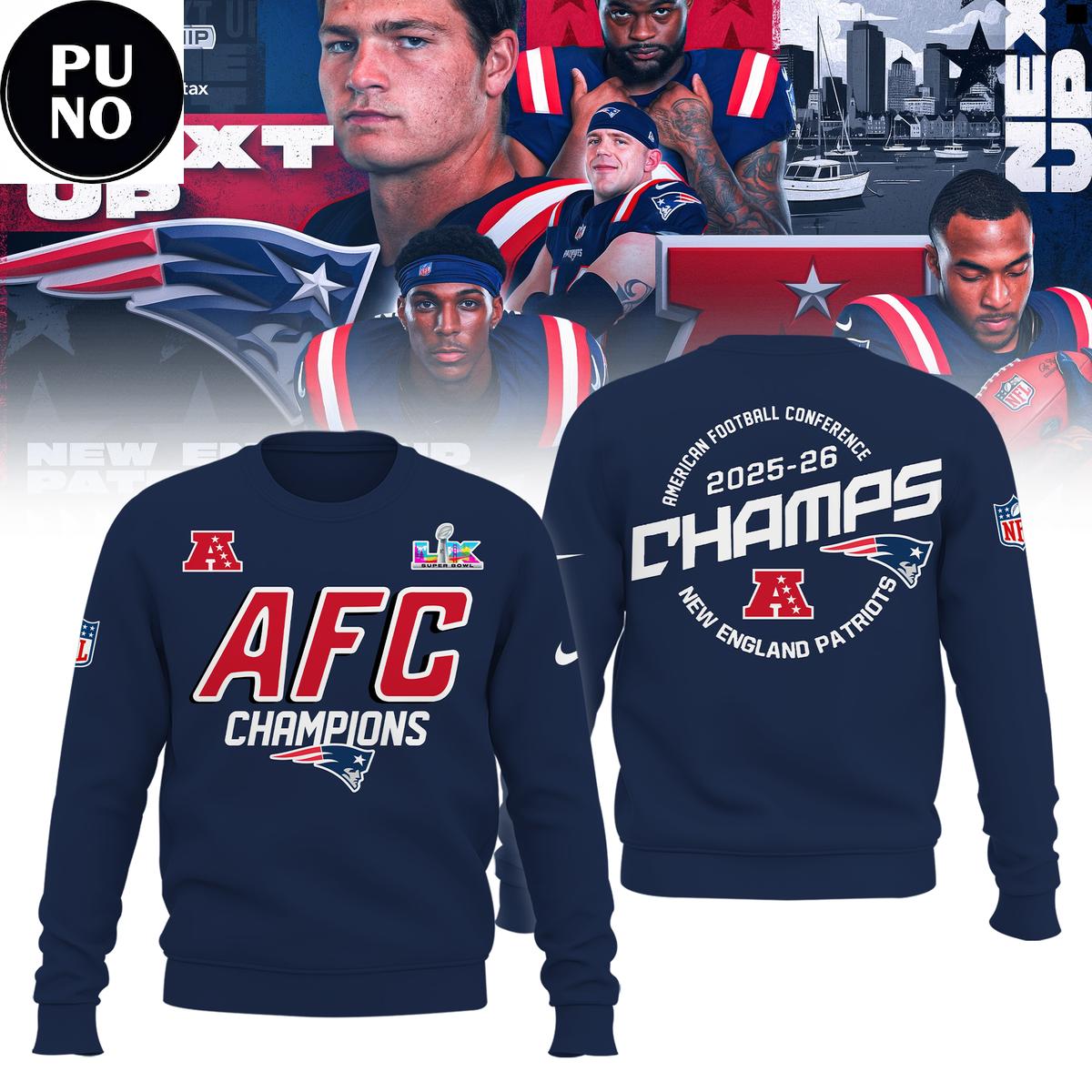 New England Patriots AFC Champions 25-26 Hoodie Shirt
