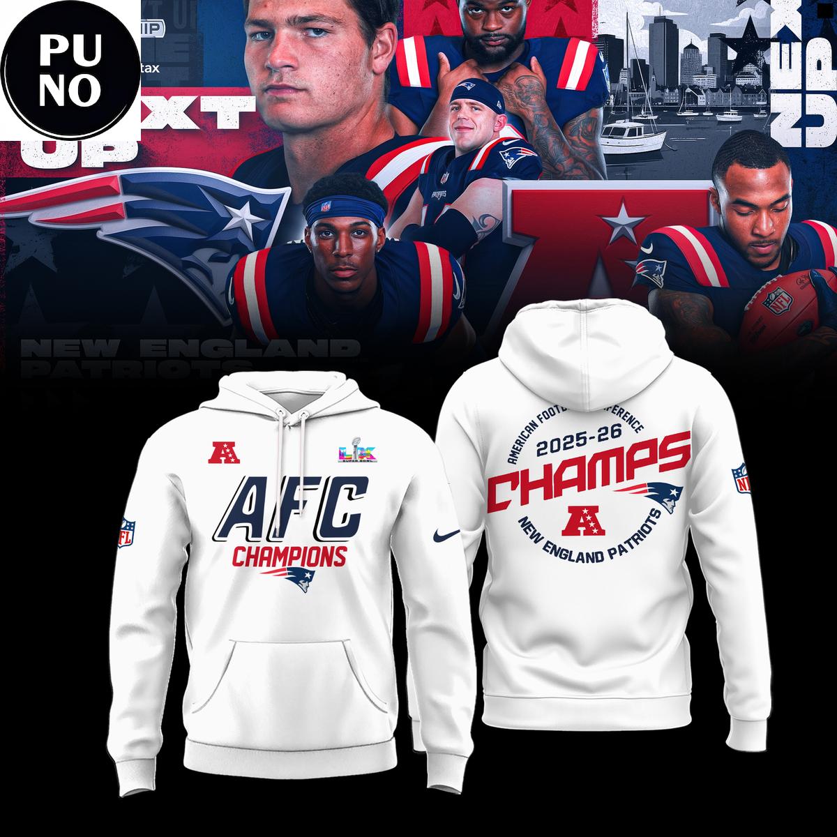 New England Patriots AFC Champions 25-26 Hoodie Shirt