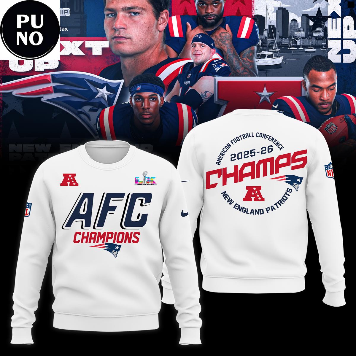 New England Patriots AFC Champions 25-26 Hoodie Shirt