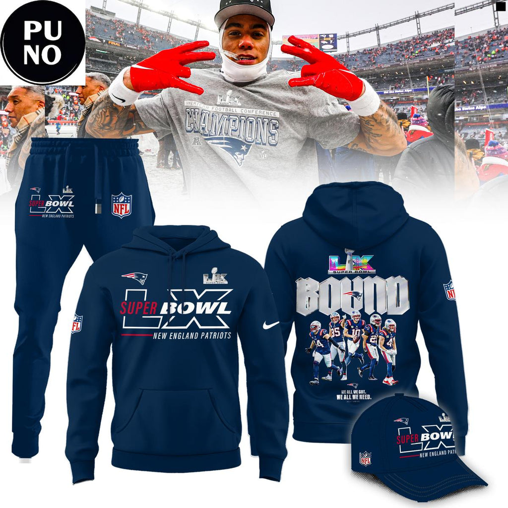 New England Patriots AFC Champions Super Bowl LX Bound Hoodie T-Shirt