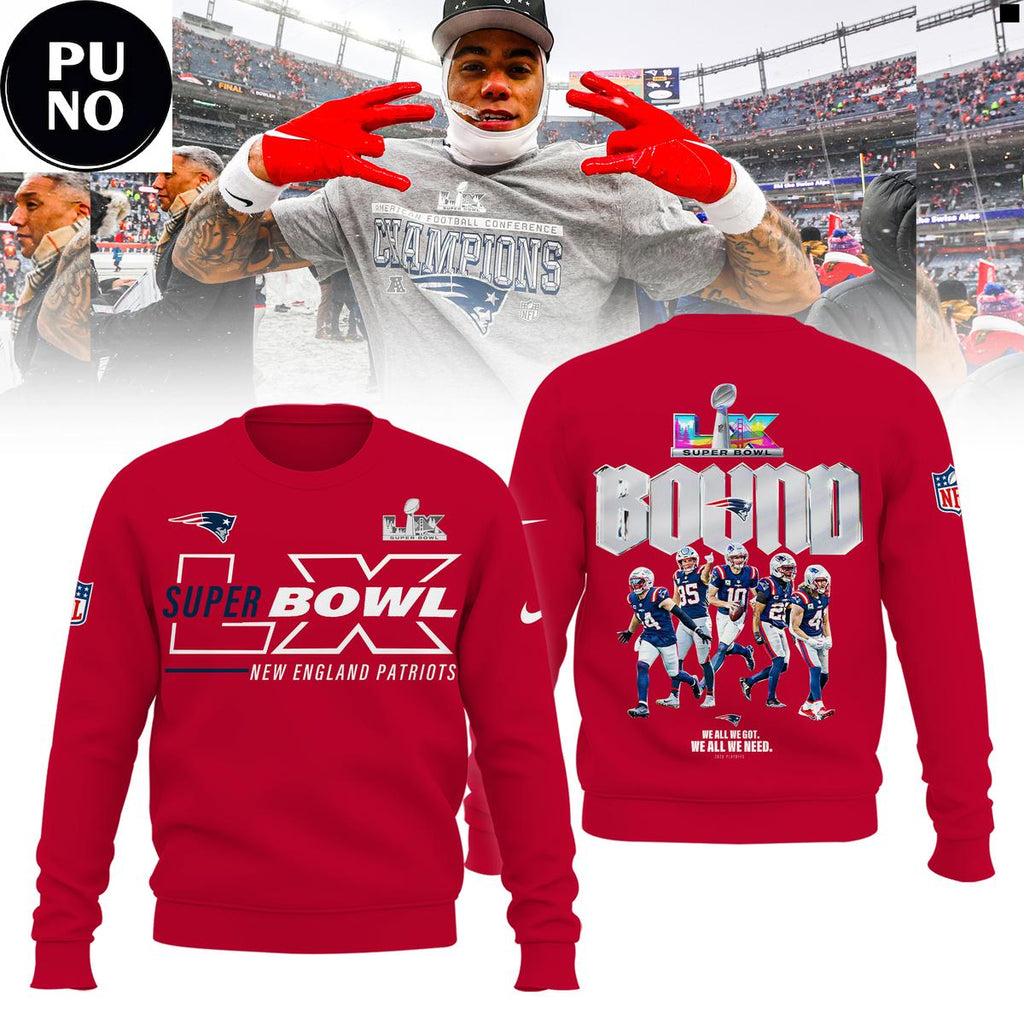New England Patriots AFC Champions Super Bowl LX Bound Hoodie T-Shirt