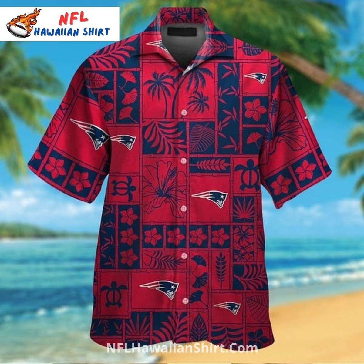 New England Patriots Aloha Shirt – Floral Tropical Pattern