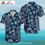 New England Patriots Aloha Shirt – Navy Palm Leaf Design