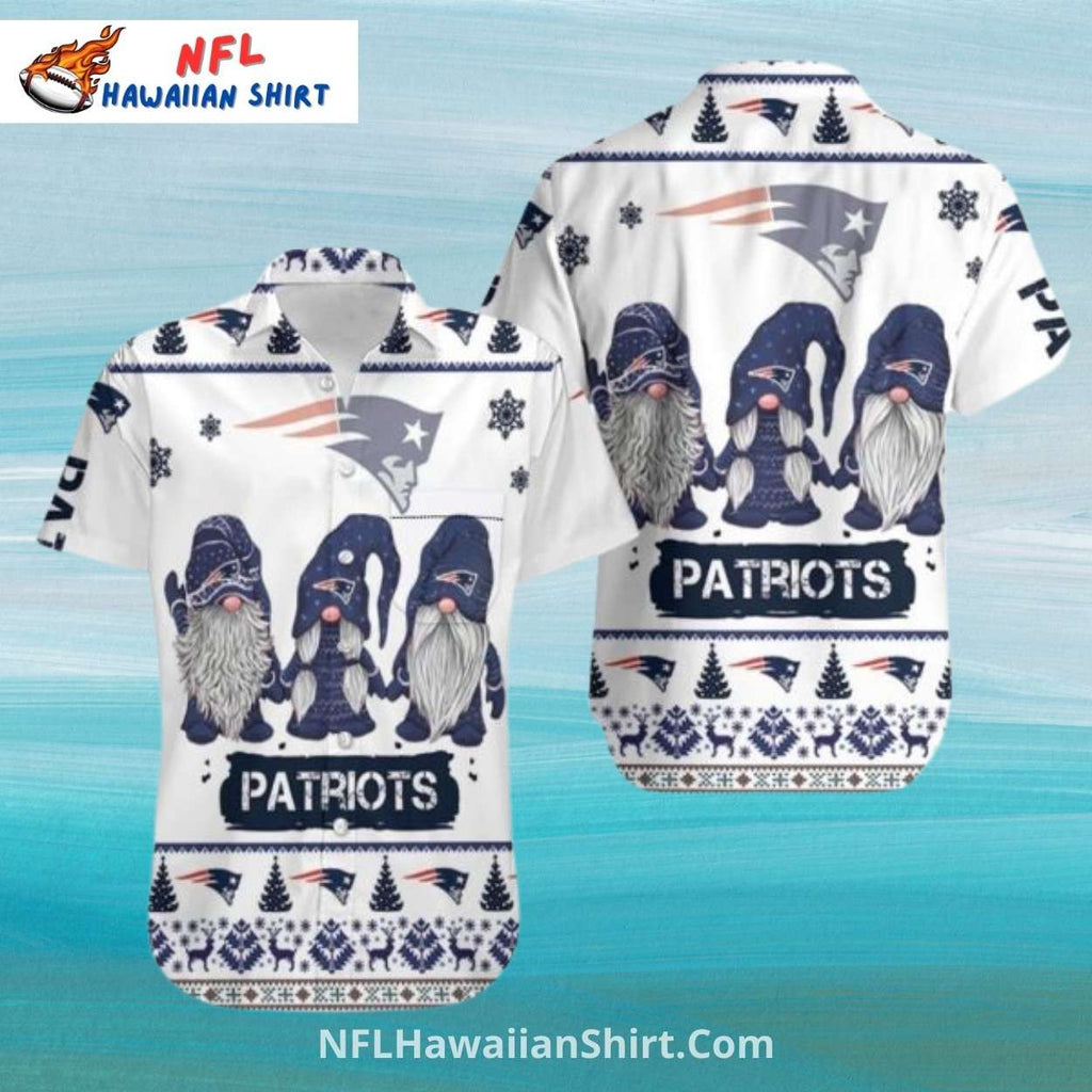 New England Patriots Aloha Shirt – Winter Gnomes Theme