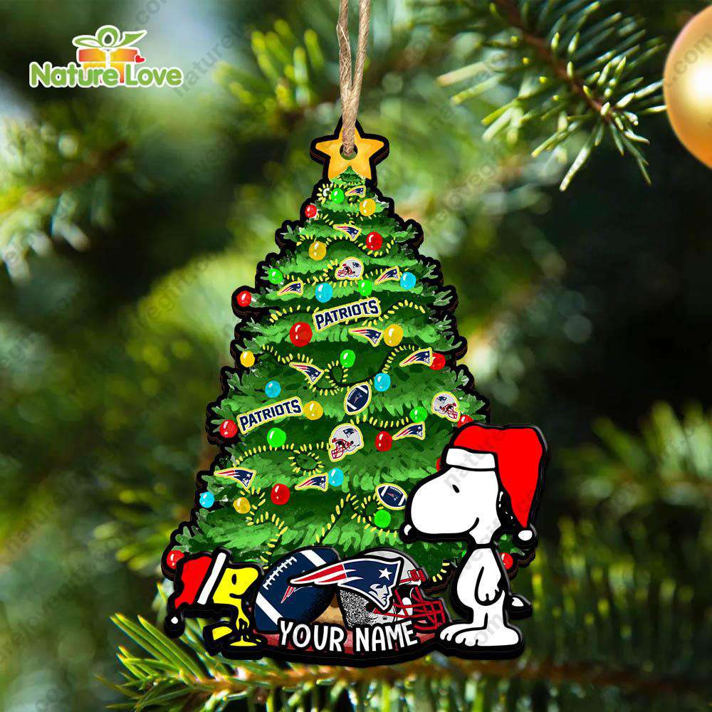 New England Patriots Custom Snoopy Peanuts Christmas Ornament Xmas Tree Decorations