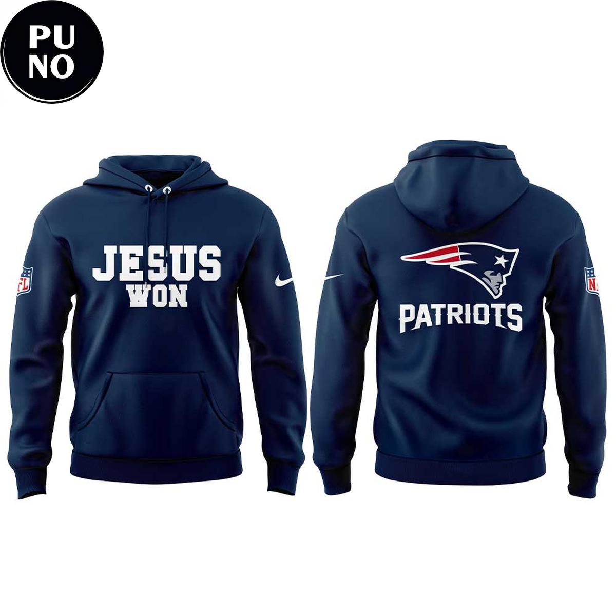 New England Patriots Jesus Won 2026 Hoodie T-Shirt