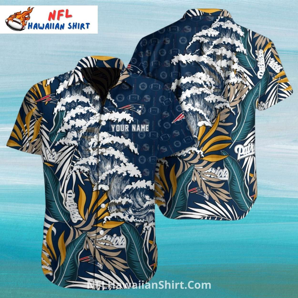 New England Patriots Ocean Wave Paradise Shirt